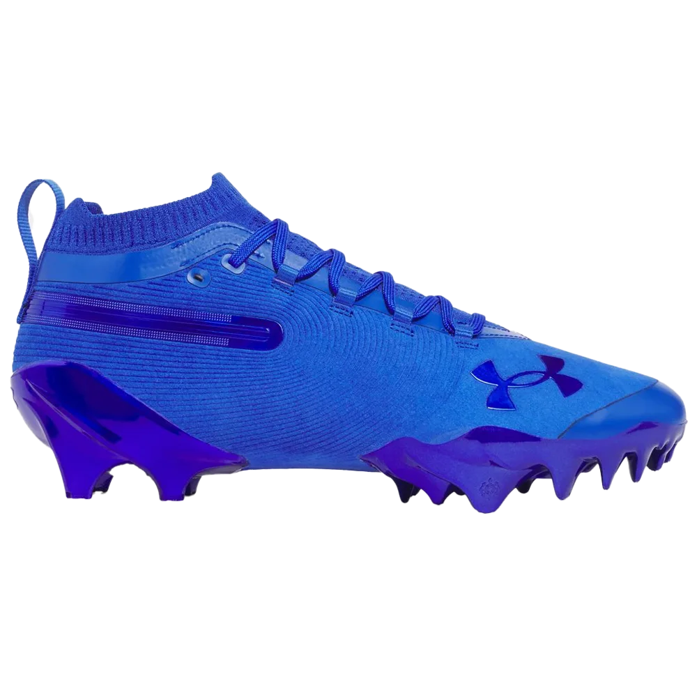 UA Men's Spotlight Pro Suede Football Cleats Blue Color