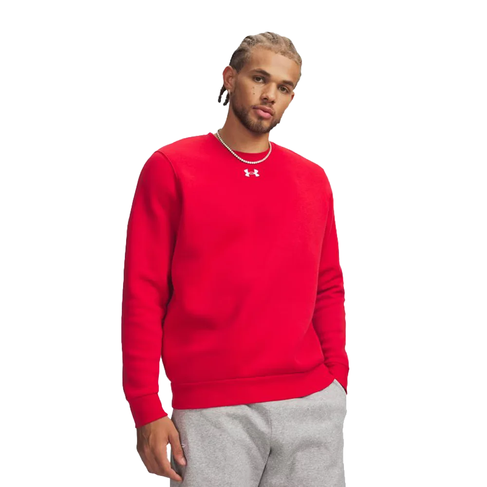 UA Men's Team Icon Fleece Crew Red Color