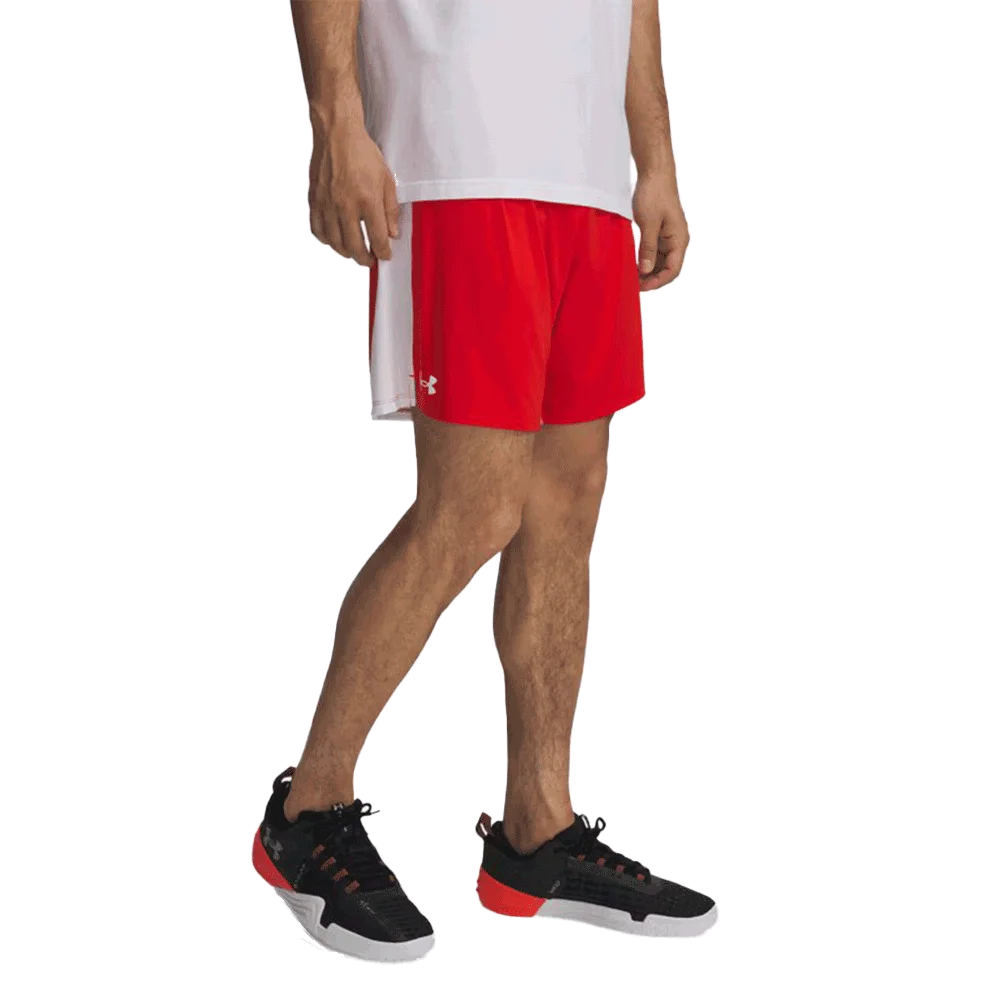 UA Men's Tech Vent Non-Pocketed 7" Shorts Orange Color