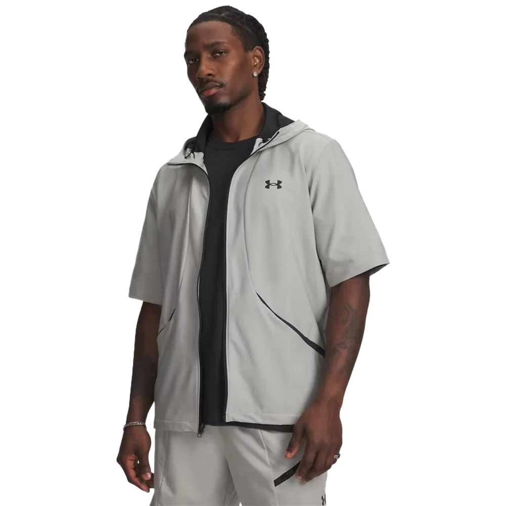 UA  Men's Unstoppable Woven Short Sleeve Jacket Grey Color