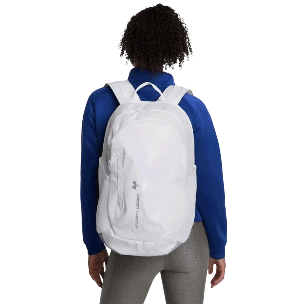 UA Unisex Hustle 6.0 Team Backpack White Color