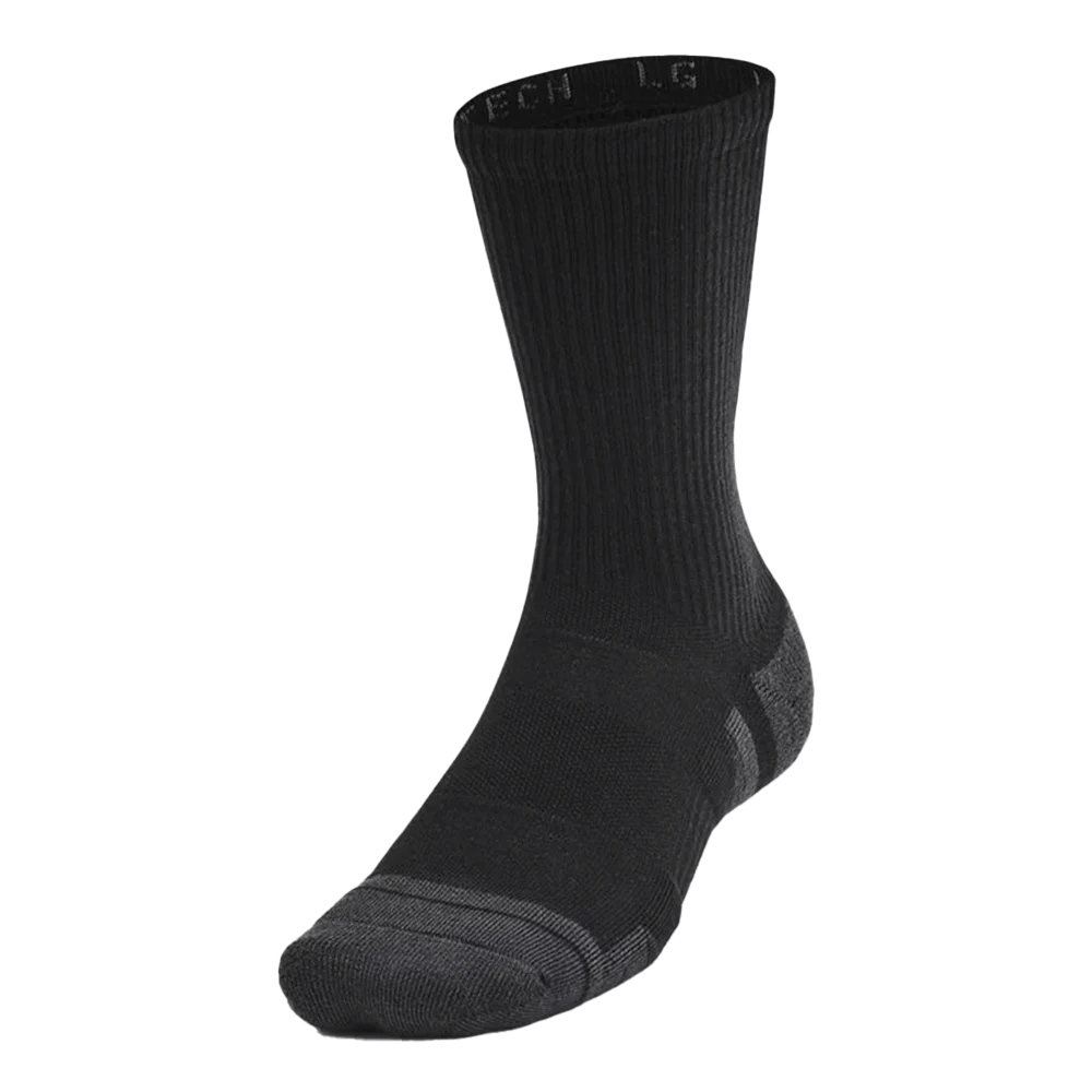 UA Unisex Performance Tech™ 6-Pack Crew Socks Black Color