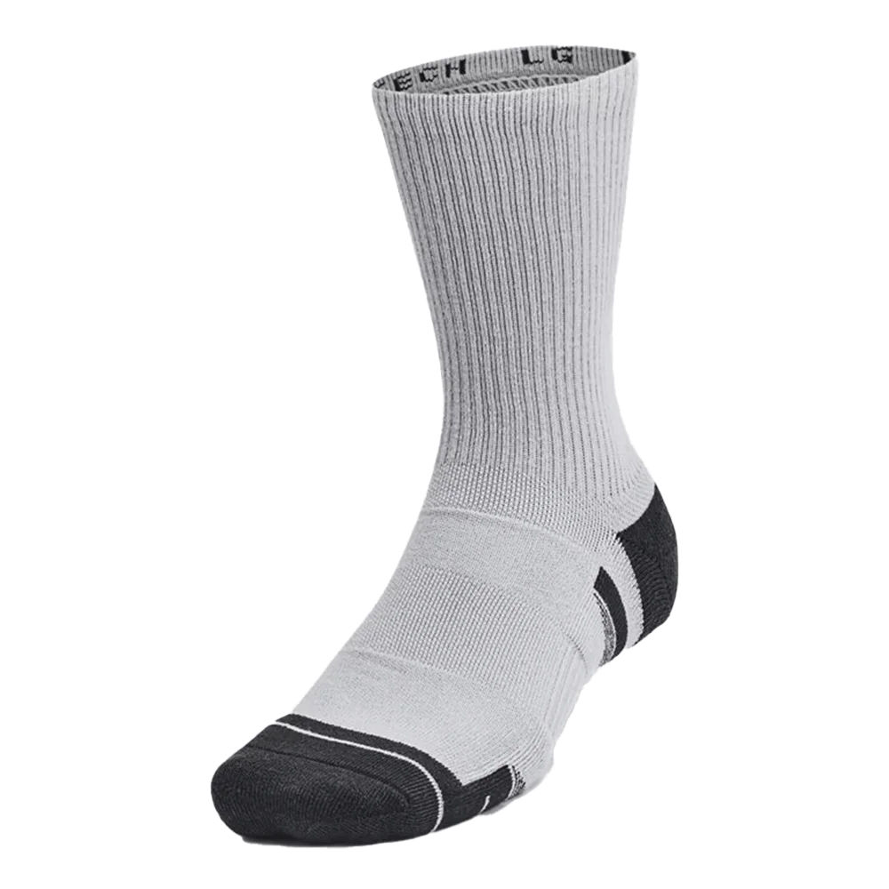 UA Unisex Performance Tech™ 6-Pack Crew Socks Grey Color