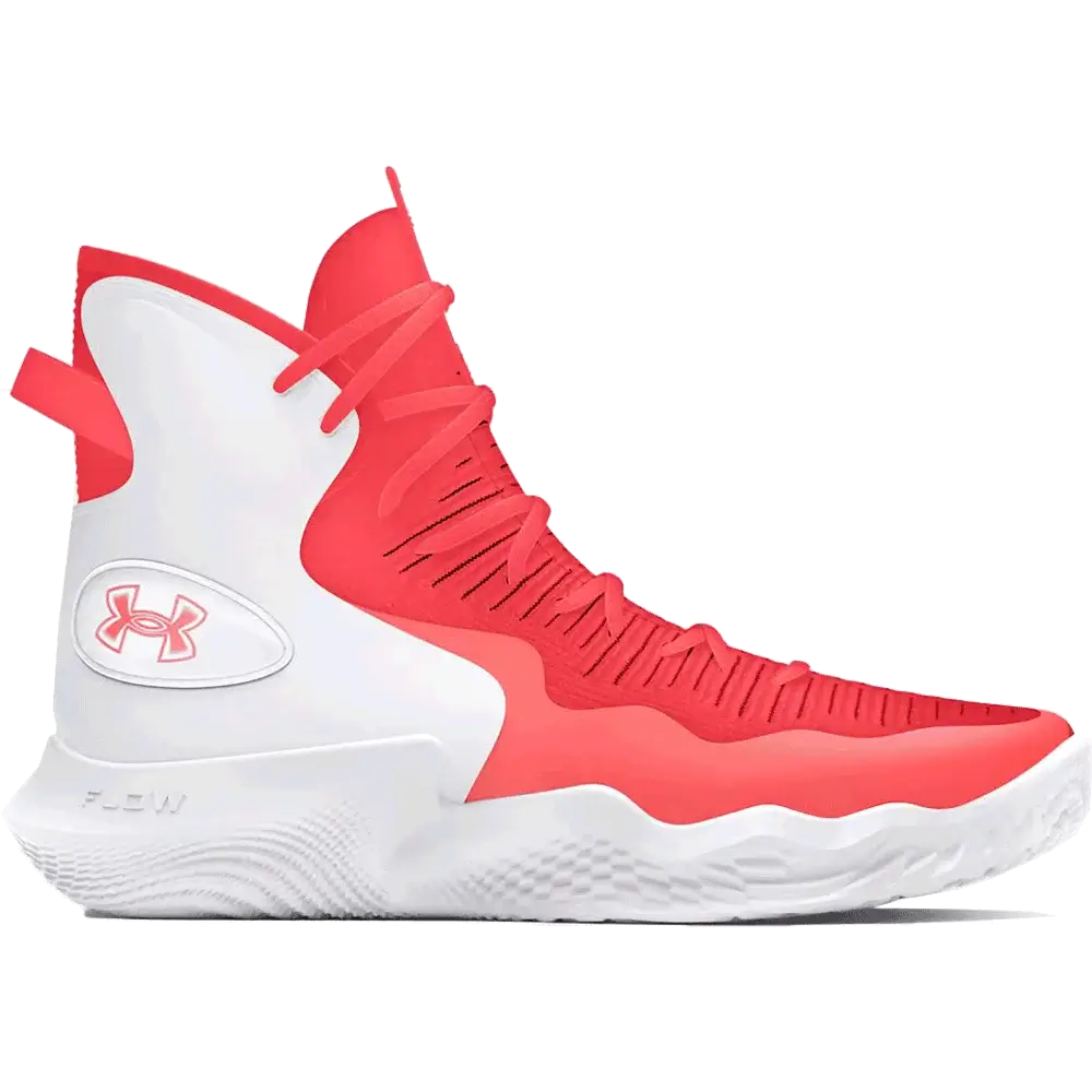 UA Women's Ace Highlight Volleyball Shoes White/Red Color Right View