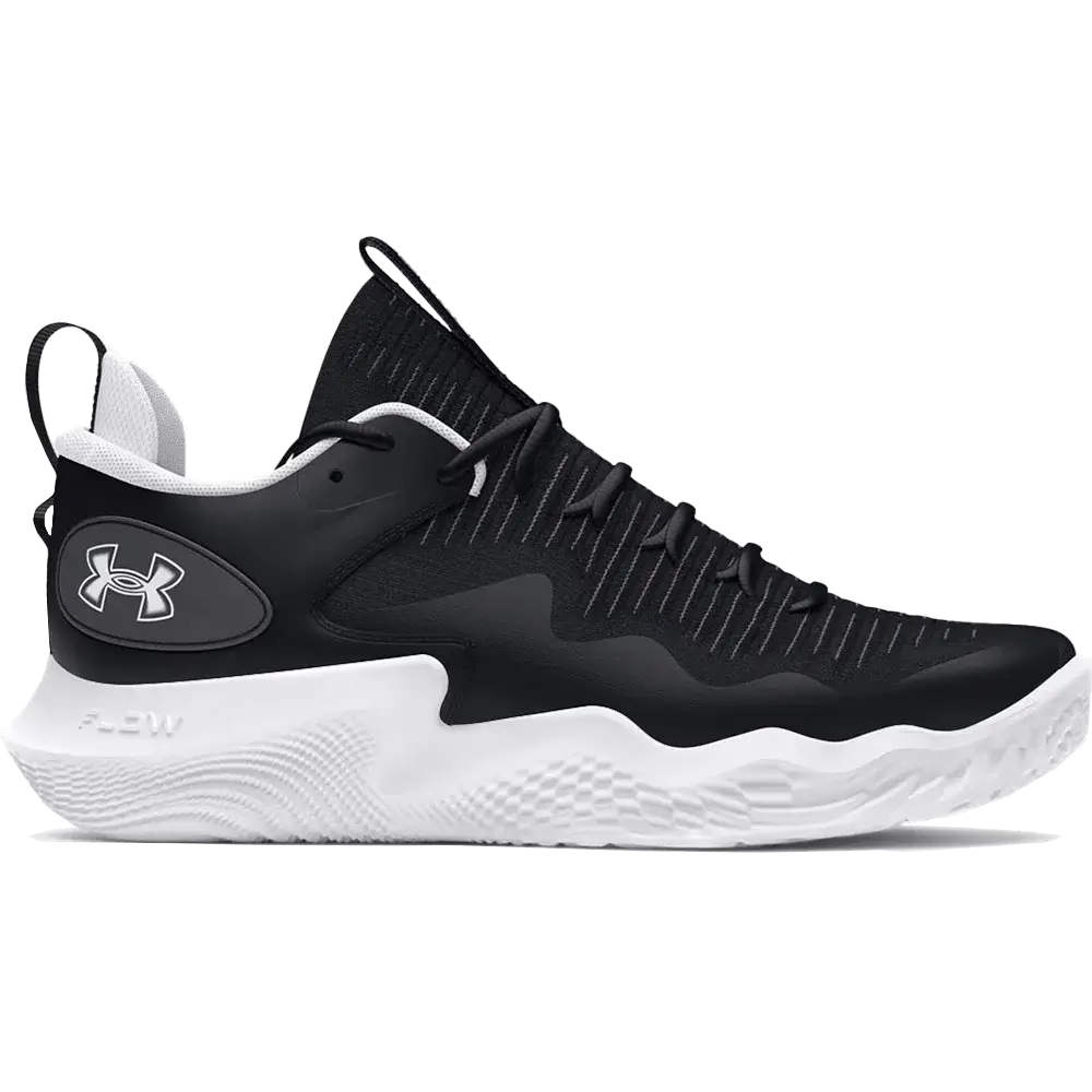 UA Women's Ace Low Volleyball Shoes Black/White Color Right View