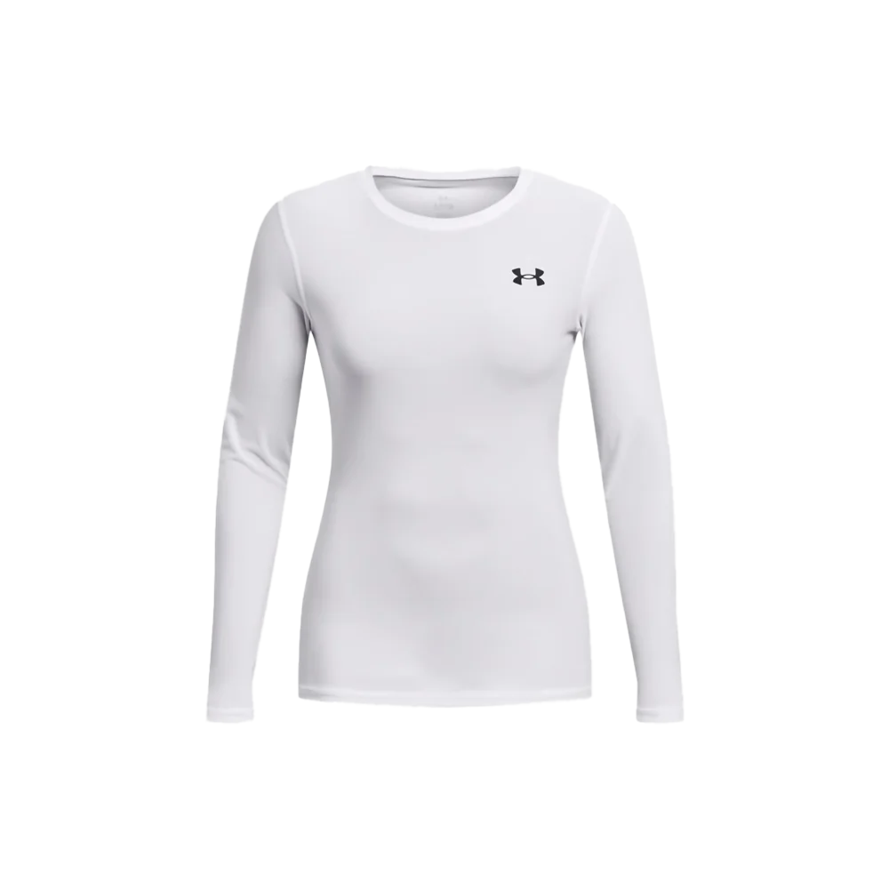 UA Women's HeatGear® OG Compression Long Sleeve White Color Front View