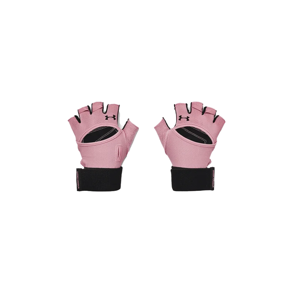 UA Women's Weightlifting Gloves Pair Pink/Black Color