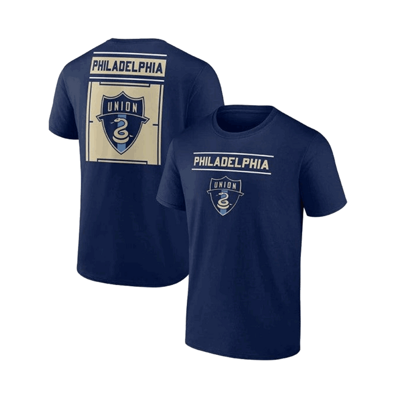 Camiseta de manga corta azul marino de Philadelphia Union con el logo de Amazing Goal 