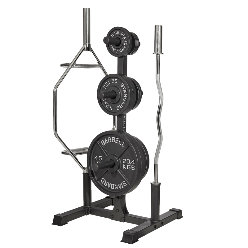 Árbol para discos de pesas y almacenamiento de barras