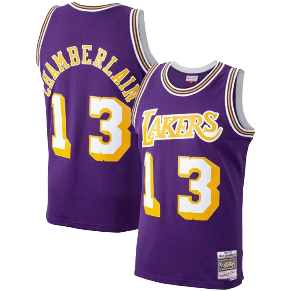 Wilt Chamberlain Los Angeles Lakers Mitchell & Ness Purple 1971-72 Hardwood Classics Swingman Jersey Purple color