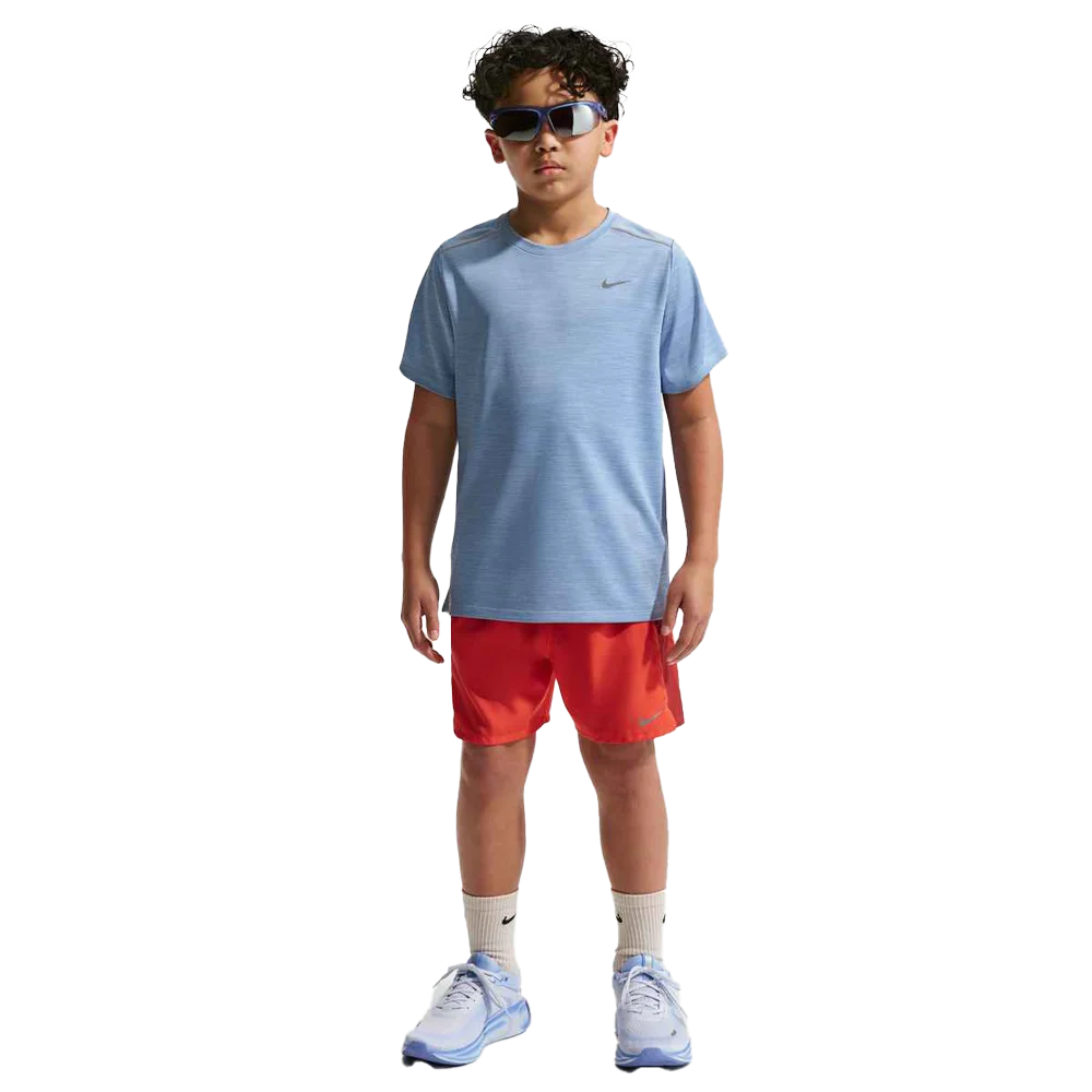aNike Kids Miler Older Dri-FIT Short-Sleeve Top Blue Color.