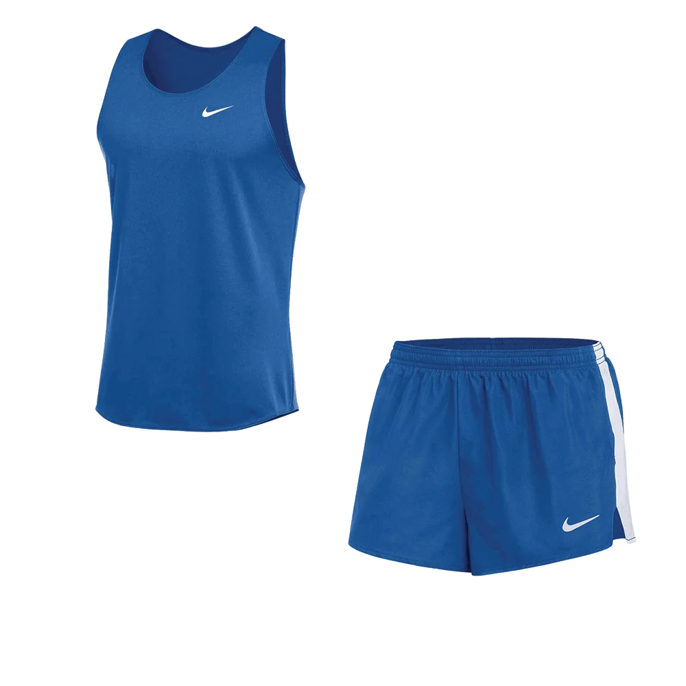 Nike Men's Dri-Fit Stock Fast Set - Singlet and 2IN Short blue  color