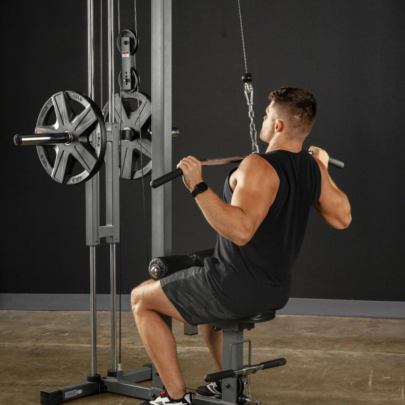 TROPOW LAT Pulldown Machine, LAT Cable Machine With High And Low Pulley Station, Row Cable Machine Home Gym With Leg Support, Tricep Workout Equipment,Red