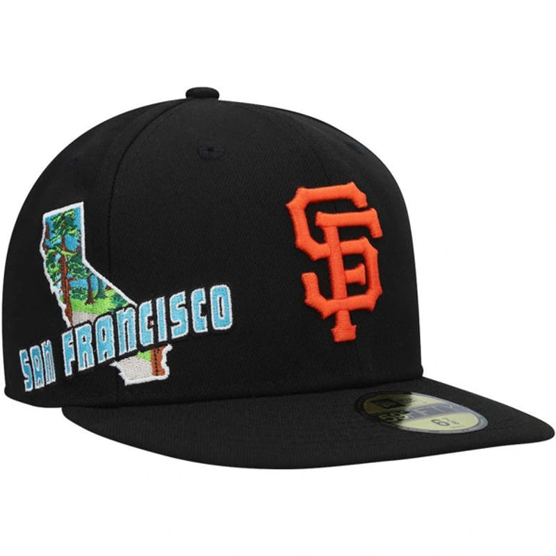 Men's San Francisco Giants New Era Black Stateview 59Fifty Fitted Hat