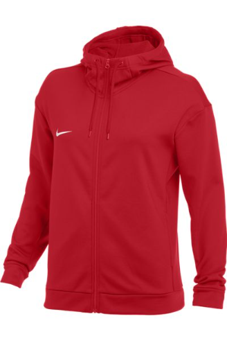 Red nike zip up top hoodie womens
