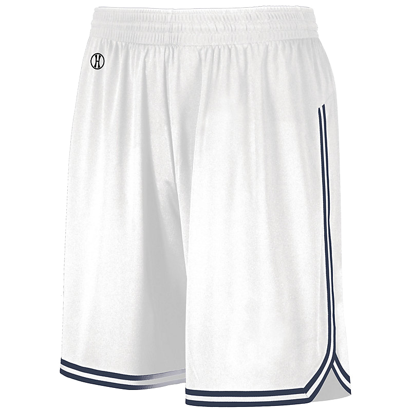 Holloway 224077 Retro Basketball Shorts - Black/White - M