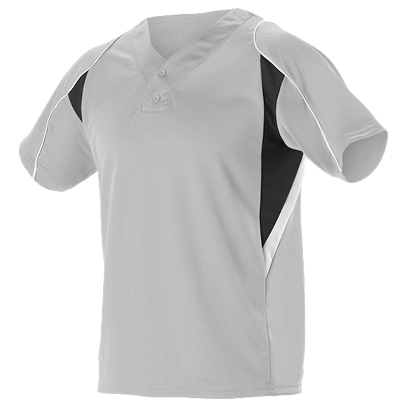 Alleson 2-Button Henley Baseball Jersey | Midway Sports.