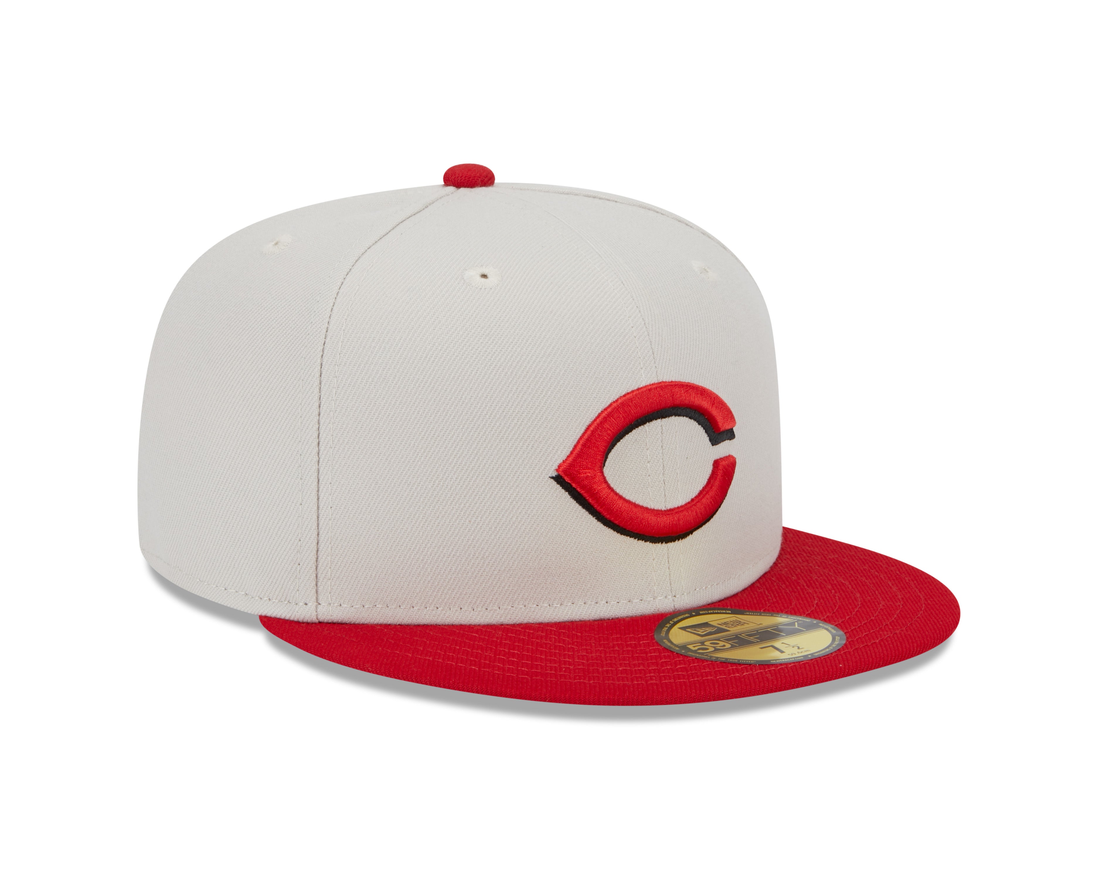 New Era Men's Cincinnati Reds New Era Gray/Red World Class Back Patch 59FIFTY Fitted Hat