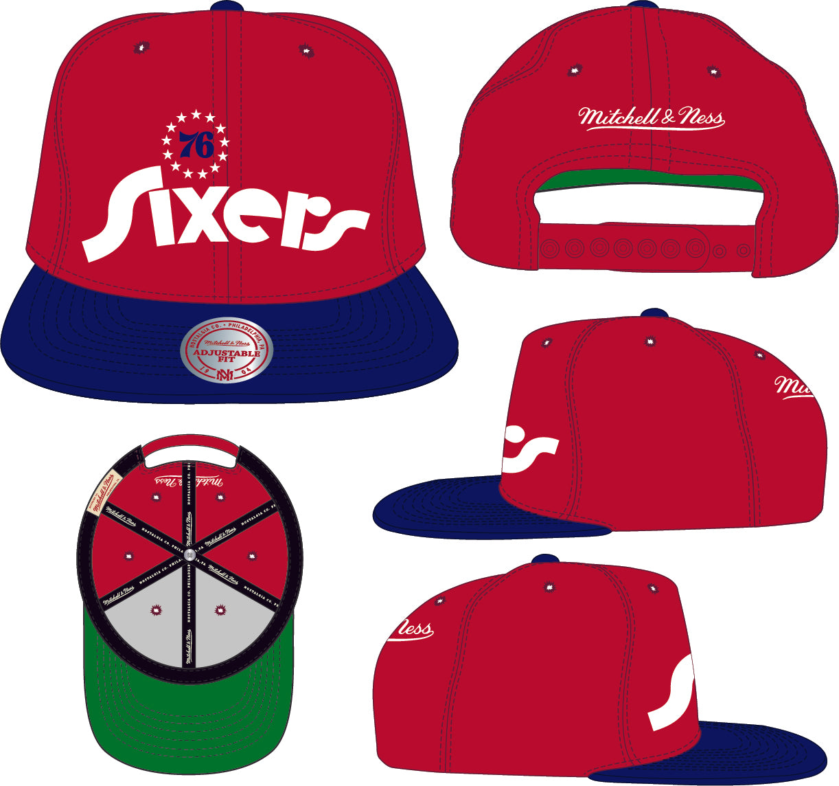 76 SIXERS Team Heritage Snapback HWC | Midway Sports.