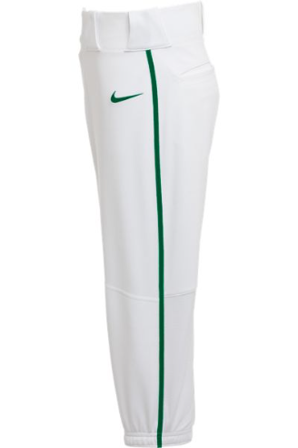 Nike white baseball 2025 pants with green piping
