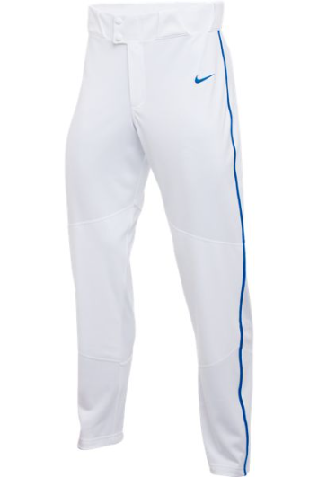 Nike white baseball pants with blue piping sales